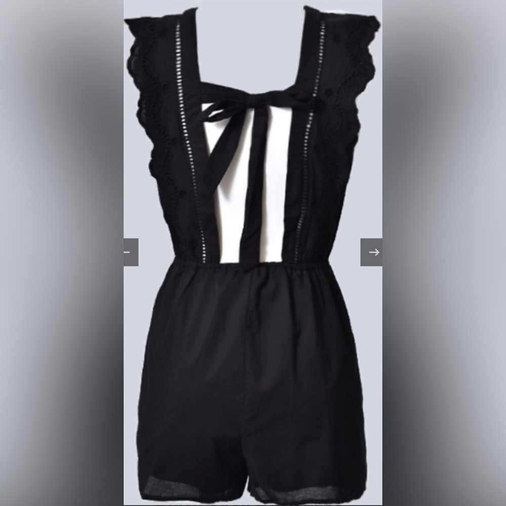 AfterMarket Women’s Black Romper w/ Lace detail & Open Back Size:S (worn once)